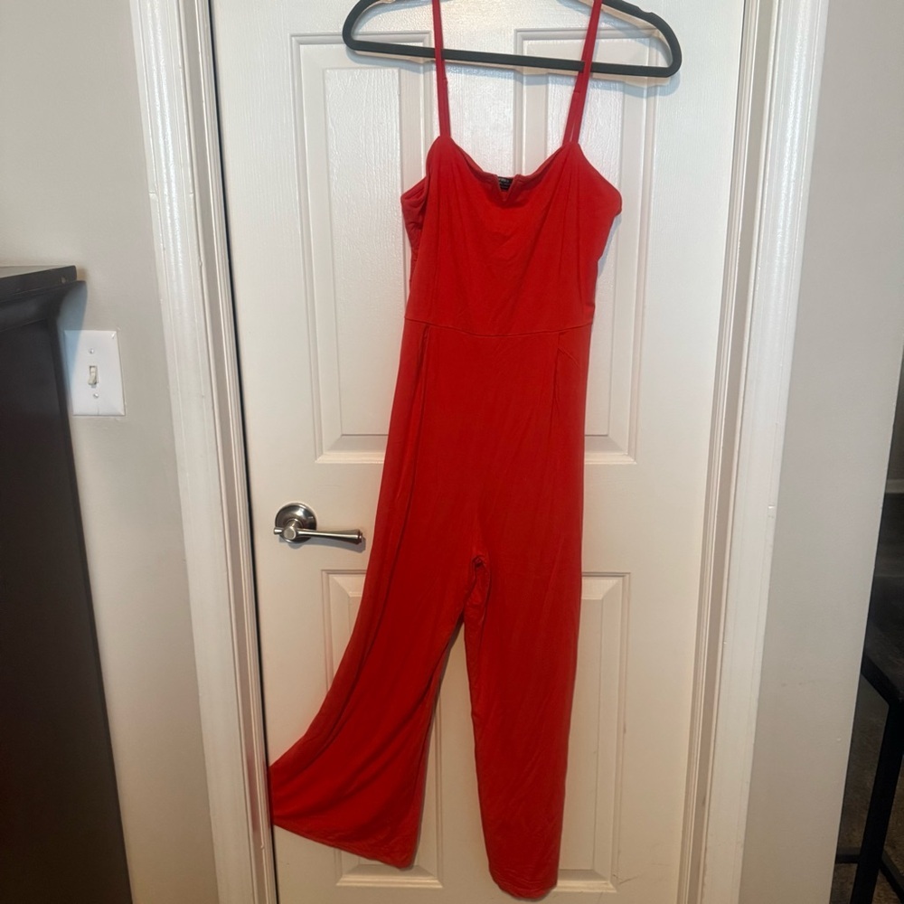 Red Spaghetti Strap Jumpsuit